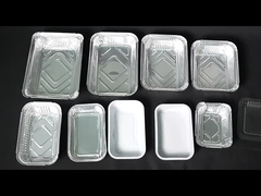 1000 টুকরো আয়তক্ষেত্রাকার একবার ব্যবহারযোগ্য অ্যালুমিনিয়াম ফয়েল কন্টেইনার ট্রে / খাদ্য প্যাকেজিং ফয়েল কন্টেইনার