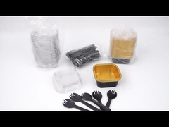 স্কয়ার কালো মসৃণ ফয়েল বেকিং প্যান মিনি ডিসপোজেবল কাপকেক আউটপুট প্যান