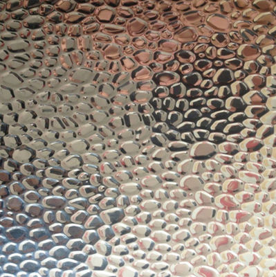 অরেঞ্জ পিল স্টুক হ্যামার পাথর এমবসড মিরর প্রতিফলিত অ্যালুমিনিয়াম শীট