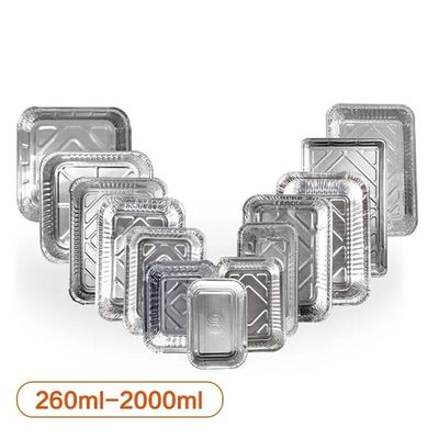 Length 30-600mm Aluminum Foil Lunch Box ＞0.05mm Thickness Perfect For Demands