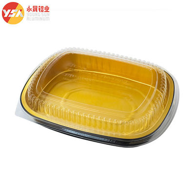 16oz Smoothwall কালো এবং সোনার মিনি Oblong ফয়েল কুপল ঢাকনা সঙ্গে নিতে-আউট প্যান