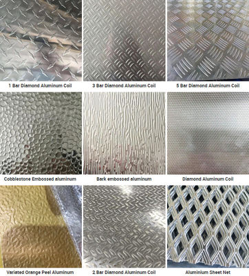 H112 অ্যালুমিনিয়াম চেকার্ড প্লেট 5 বার 4x8 অ্যালুমিনিয়াম ডায়মন্ড প্লেট এমবসড অ্যালুমিনিয়াম শীট